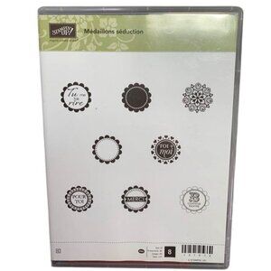 Stampin Up Médaillons Séduction 8 Rubber Stamp Set New Crafting Fun!